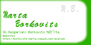marta borkovits business card